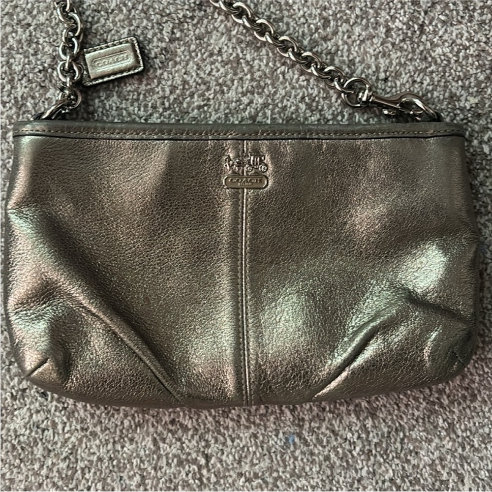 Vintage Coach Metallic wristlet wallet